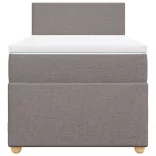 tópszínű szövet rugós ágy matraccal 100 x 200 cm