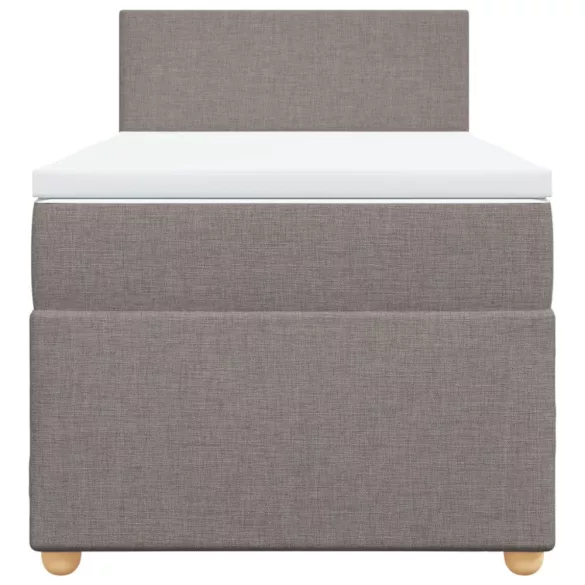 tópszínű szövet rugós ágy matraccal 100 x 200 cm