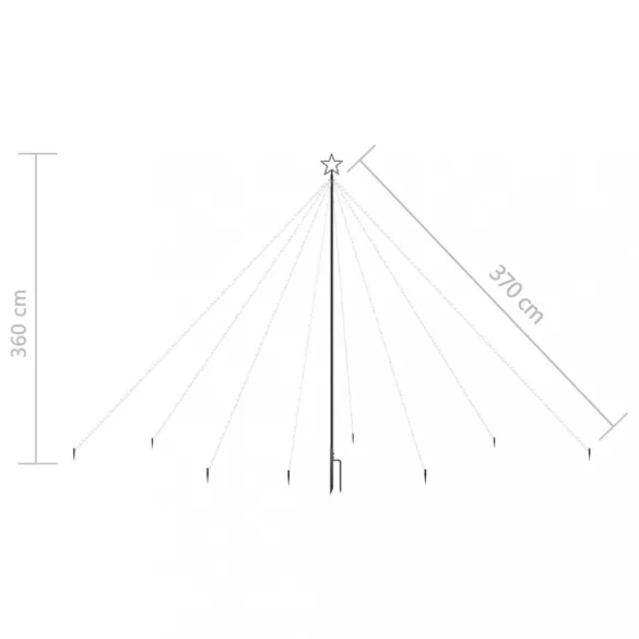 kék LED karácsonyfa beltéri kültéri 576 LED 3,6 m