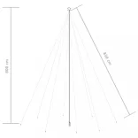 színes LED karácsonyfa beltéri kültéri 1300 LED 8 m