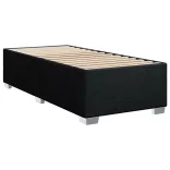 fekete szövet rugós ágy matraccal 90x200 cm