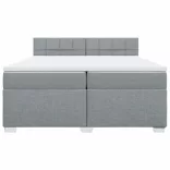 világosszürke szövet rugós ágy matraccal 200 x 200 cm