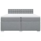 világosszürke szövet rugós ágy matraccal 200 x 200 cm