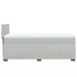 világosszürke bársony rugós ágy matraccal 90x190 cm