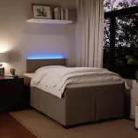 világosszürke bársony rugós ágy matraccal 120 x 190 cm