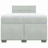 világosszürke bársony rugós ágy matraccal 120 x 190 cm