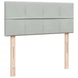 világosszürke bársony rugós ágy matraccal 120 x 190 cm