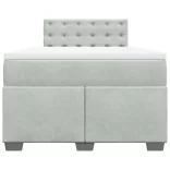 világosszürke bársony rugós ágy matraccal 120 x 190 cm