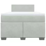 világosszürke bársony rugós ágy matraccal 120 x 200 cm