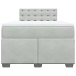 világosszürke bársony rugós ágy matraccal 120 x 200 cm