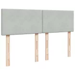 világosszürke bársony rugós ágy matraccal 140x190 cm