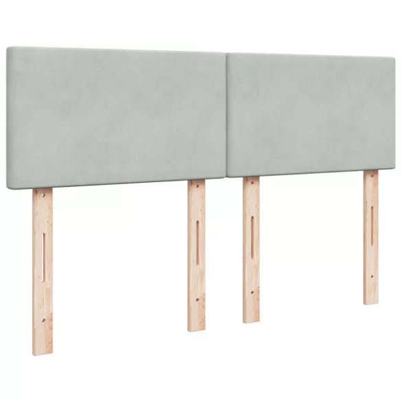 világosszürke bársony rugós ágy matraccal 140x190 cm