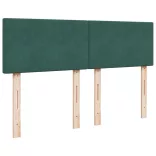 sötétzöld bársony rugós ágy matraccal 140x190 cm