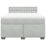 világosszürke bársony rugós ágy matraccal 140x190 cm