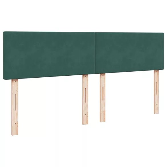 sötétzöld bársony rugós ágy matraccal 200x200 cm