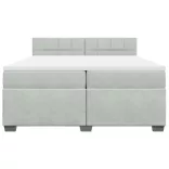 világosszürke bársony rugós ágy matraccal 200x200 cm