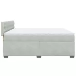 világosszürke bársony rugós ágy matraccal 200x200 cm