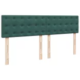 sötétzöld bársony rugós ágy matraccal 200x200 cm