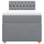 világosszürke szövet rugós ágy matraccal 80 x 200 cm