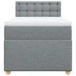 világosszürke szövet rugós ágy matraccal 80 x 200 cm