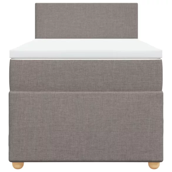 tópszínű szövet rugós ágy matraccal 90 x 200 cm