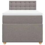 tópszínű szövet rugós ágy matraccal 90 x 200 cm