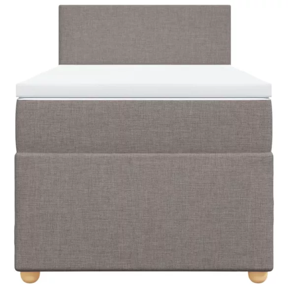 tópszínű szövet rugós ágy matraccal 100 x 200 cm