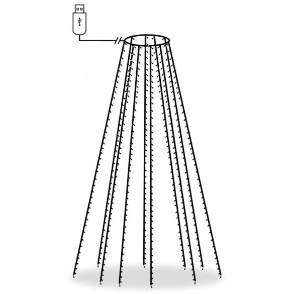 karácsonyfa-fényfüzér 400 színes LED-del 400 cm