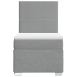 világosszürke szövet rugós ágy matraccal 80 x 200 cm