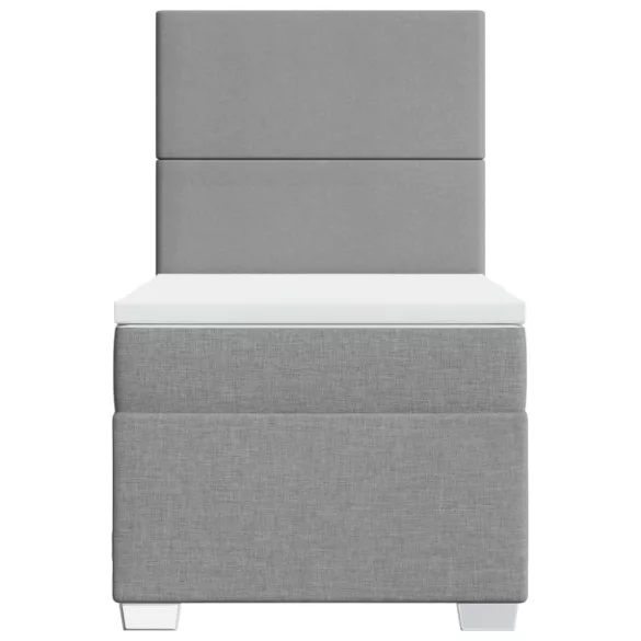 világosszürke szövet rugós ágy matraccal 80 x 200 cm