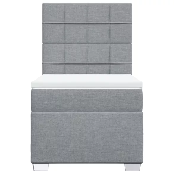 világosszürke szövet rugós ágy matraccal 80 x 200 cm