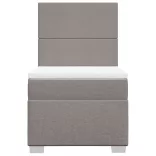 tópszínű szövet rugós ágy matraccal 90 x 190 cm