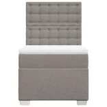 tópszínű szövet rugós ágy matraccal 90 x 190 cm