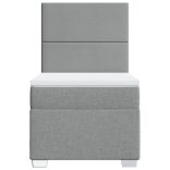 világosszürke szövet rugós ágy matraccal 90 x 200 cm