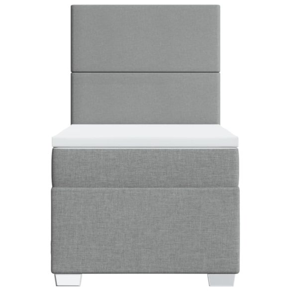 világosszürke szövet rugós ágy matraccal 90 x 200 cm