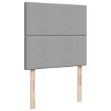 világosszürke szövet rugós ágy matraccal 90 x 200 cm