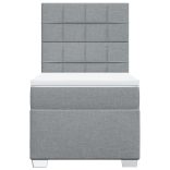 világosszürke szövet rugós ágy matraccal 90 x 200 cm