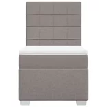 tópszínű szövet rugós ágy matraccal 90 x 200 cm