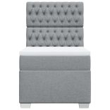 világosszürke szövet rugós ágy matraccal 90 x 200 cm