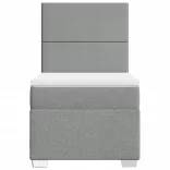 világosszürke szövet rugós ágy matraccal 100 x 200 cm