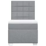 világosszürke szövet rugós ágy matraccal 100 x 200 cm