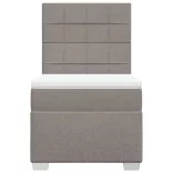 tópszínű szövet rugós ágy matraccal 100 x 200 cm