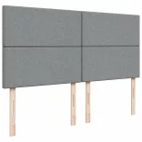 világosszürke szövet rugós ágy matraccal 200 x 200 cm