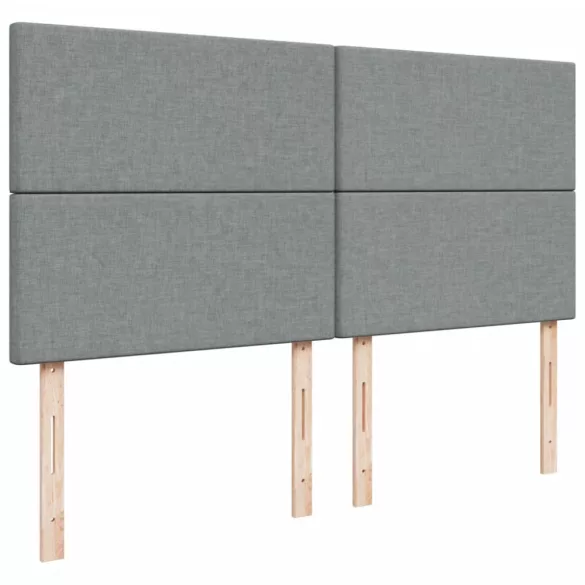 világosszürke szövet rugós ágy matraccal 200 x 200 cm