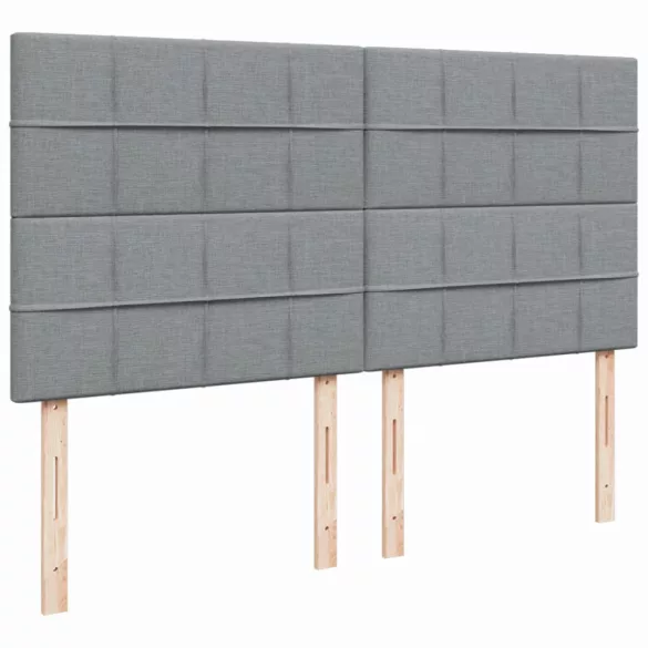 világosszürke szövet rugós ágy matraccal 200 x 200 cm