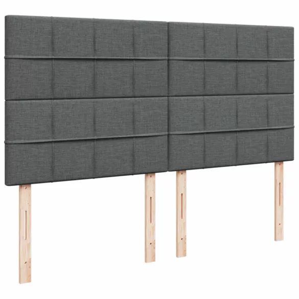sötétszürke szövet rugós ágy matraccal 200 x 200 cm