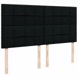 fekete szövet rugós ágy matraccal 200 x 200 cm