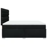 fekete szövet rugós ágy matraccal 200 x 200 cm