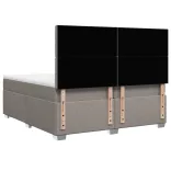 tópszínű szövet rugós ágy matraccal 200 x 200 cm