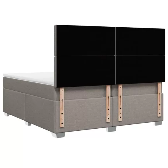 tópszínű szövet rugós ágy matraccal 200 x 200 cm